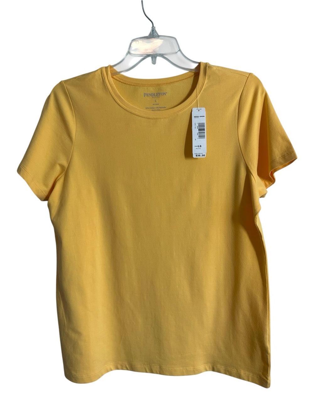 Pendleton Women Top Large Orange Short Sleeve Tee Stretch Layering Casual New